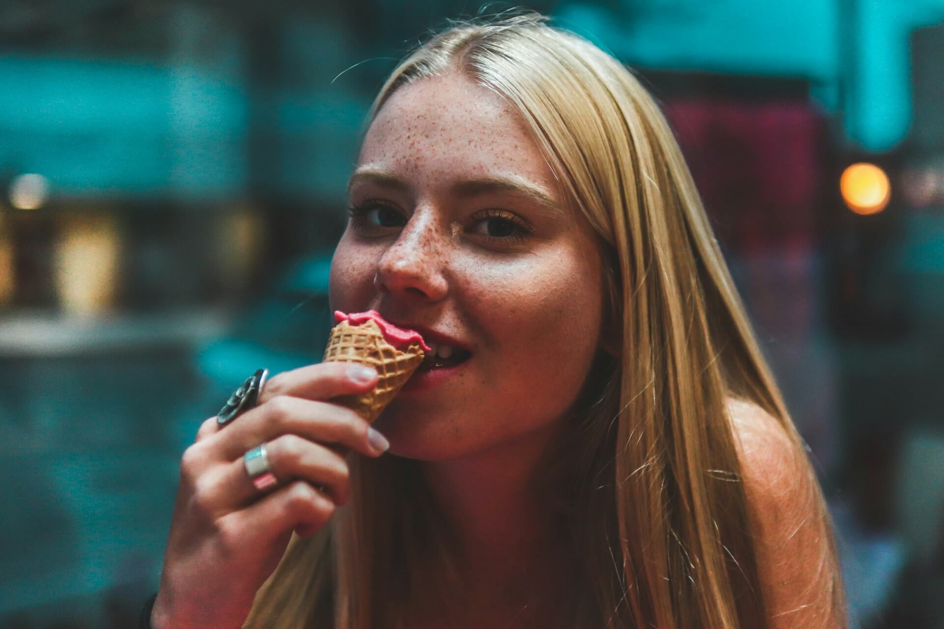 girl eating icecream