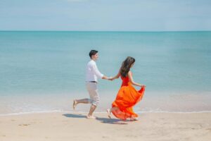 a couple on the beach